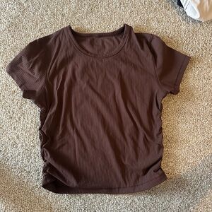 Women's Brown Short Sleeve Top
